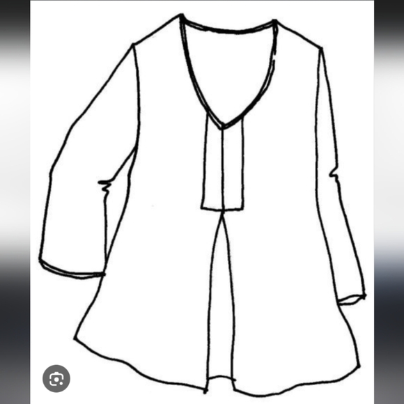 FLAX Woodstock Flowy Linen Blouse Lilac V Neck Size Small Women’s 3/4 Sleeves - Picture 7 of 7